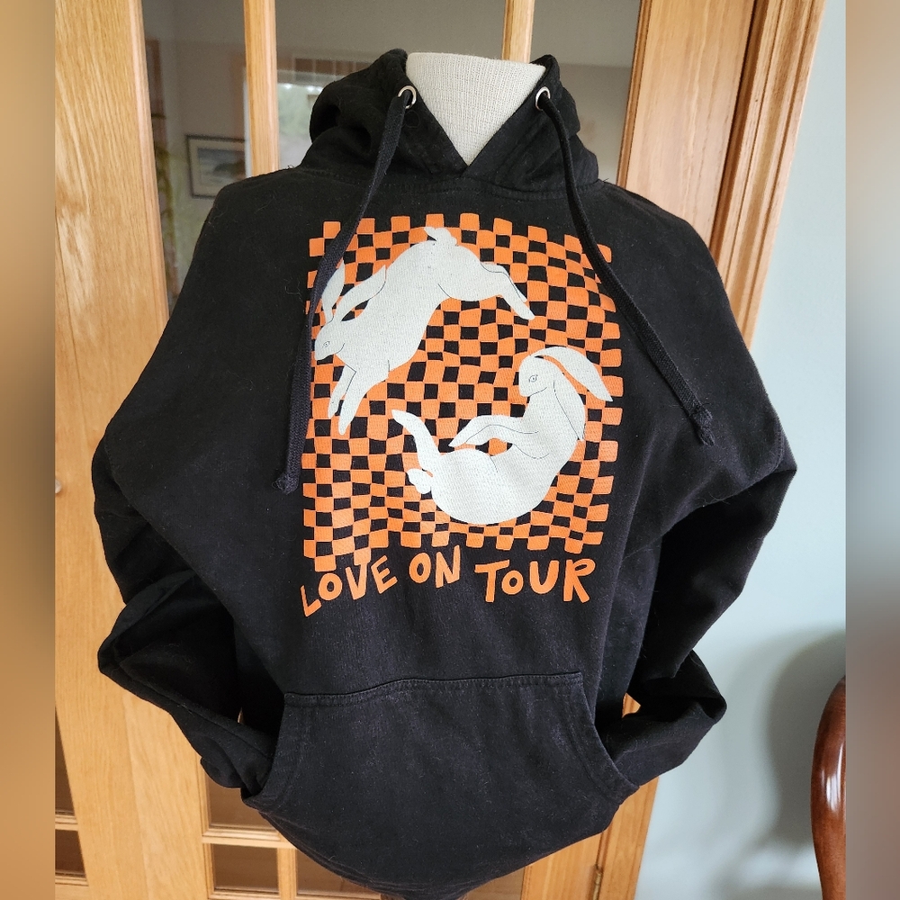 Harry Styles Love on Tour Black Hoodie with Rabbit Graphic